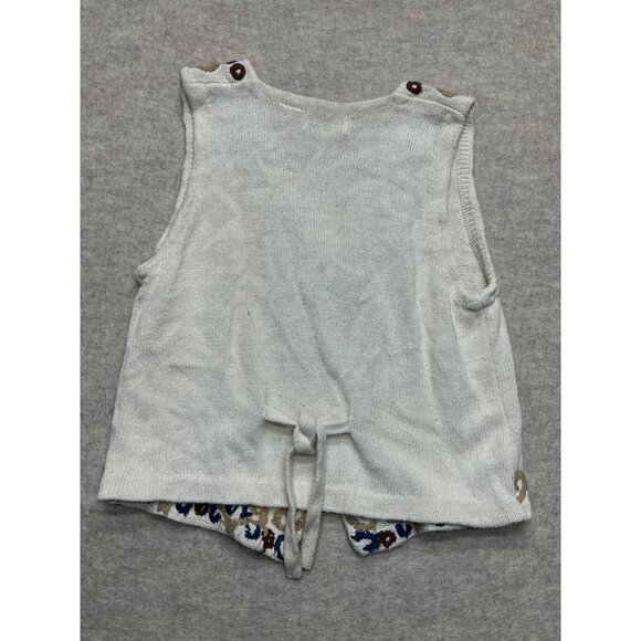 Vintage 90s Christina Knit Sweater Vest Boho Cottage Retro Western Medium - Picture 5 of 7